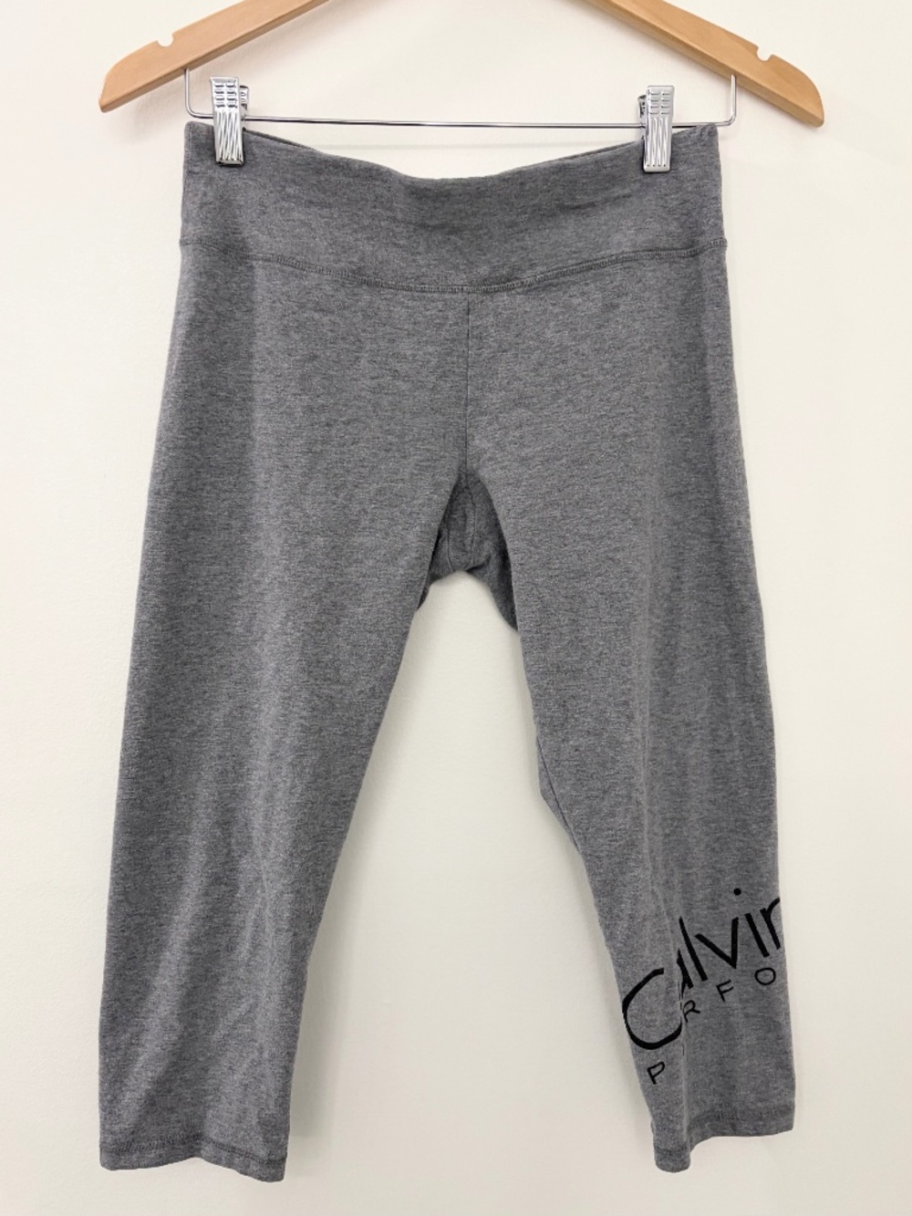 Calvin Klein Capri Leggings - light heather grey with logo on the leg